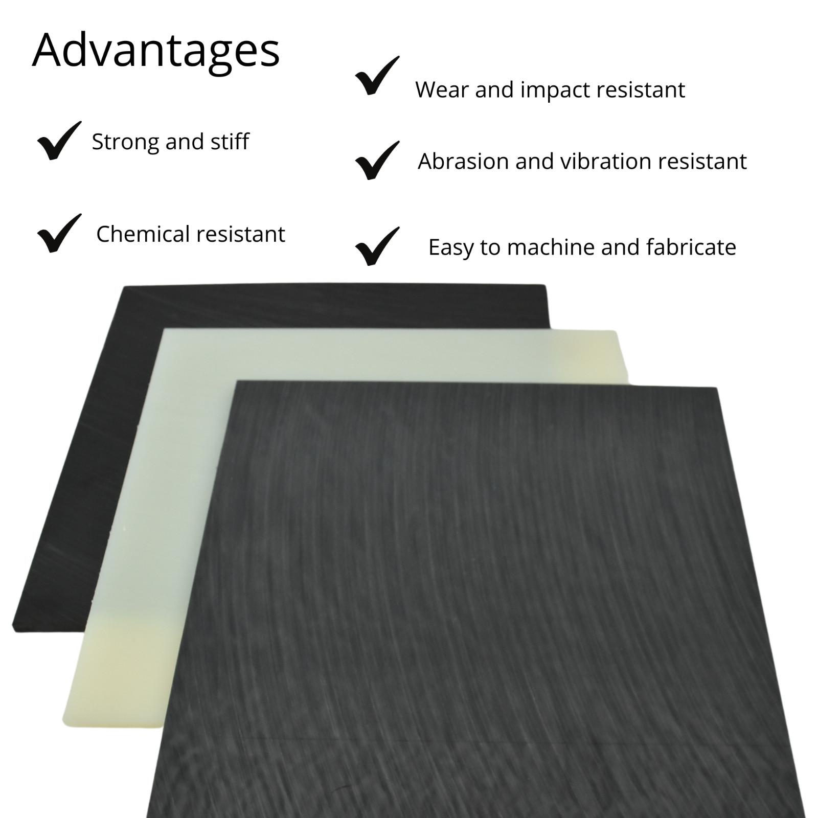 Nylon 6/6 Plastic Sheet, Various Sizes, Thicknesses and Colors