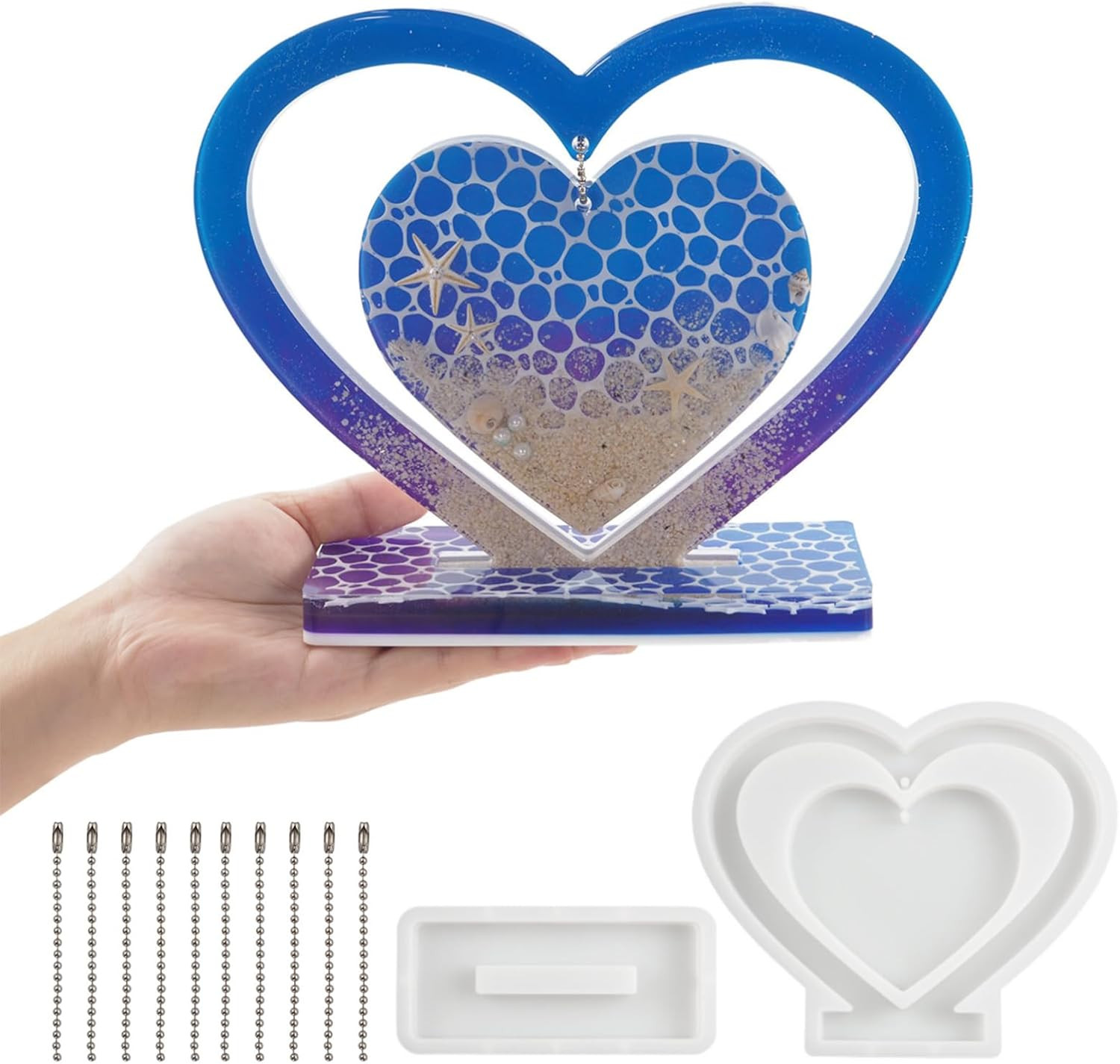 Large Heart Resin Molds, Silicone Molds for Epoxy Resin, Heart Shaped Photo Fram