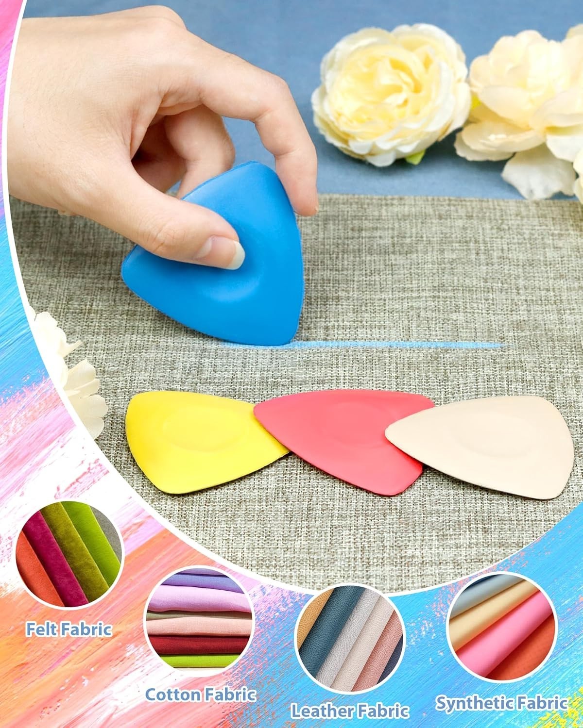 4Pcs Tailors Chalk, Triangle Sewing Chalk for Fabric, Fabric Markers for Quil…