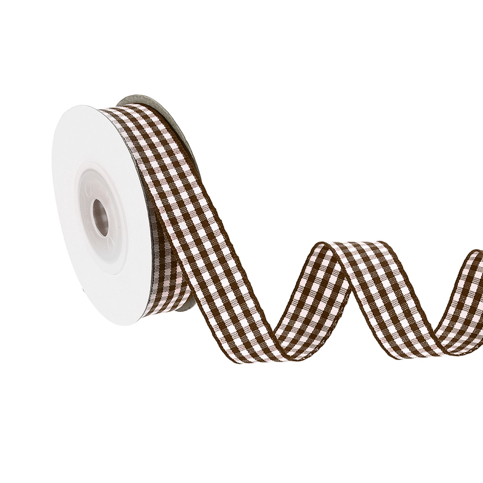 10 Yard x 5/8 Inch Gingham Ribbon Nylon Plaid Ribbon Gift Wrap Brown