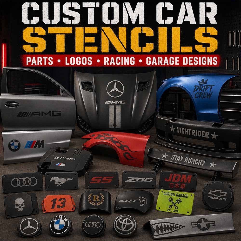 Custom Car Company Logo Stencil – Brand Business 10 Mil Mylar Template