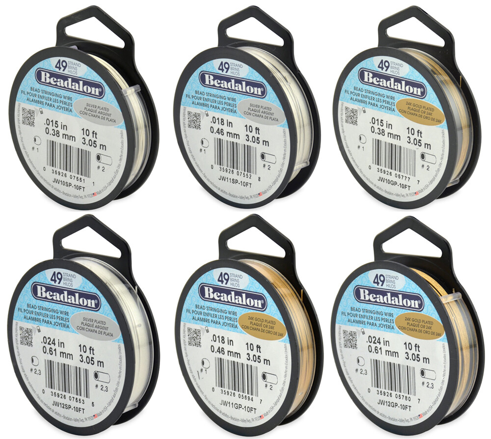Beadalon® 49 Strands Bead Stringing Wire Stainless Steel * Plated Colors