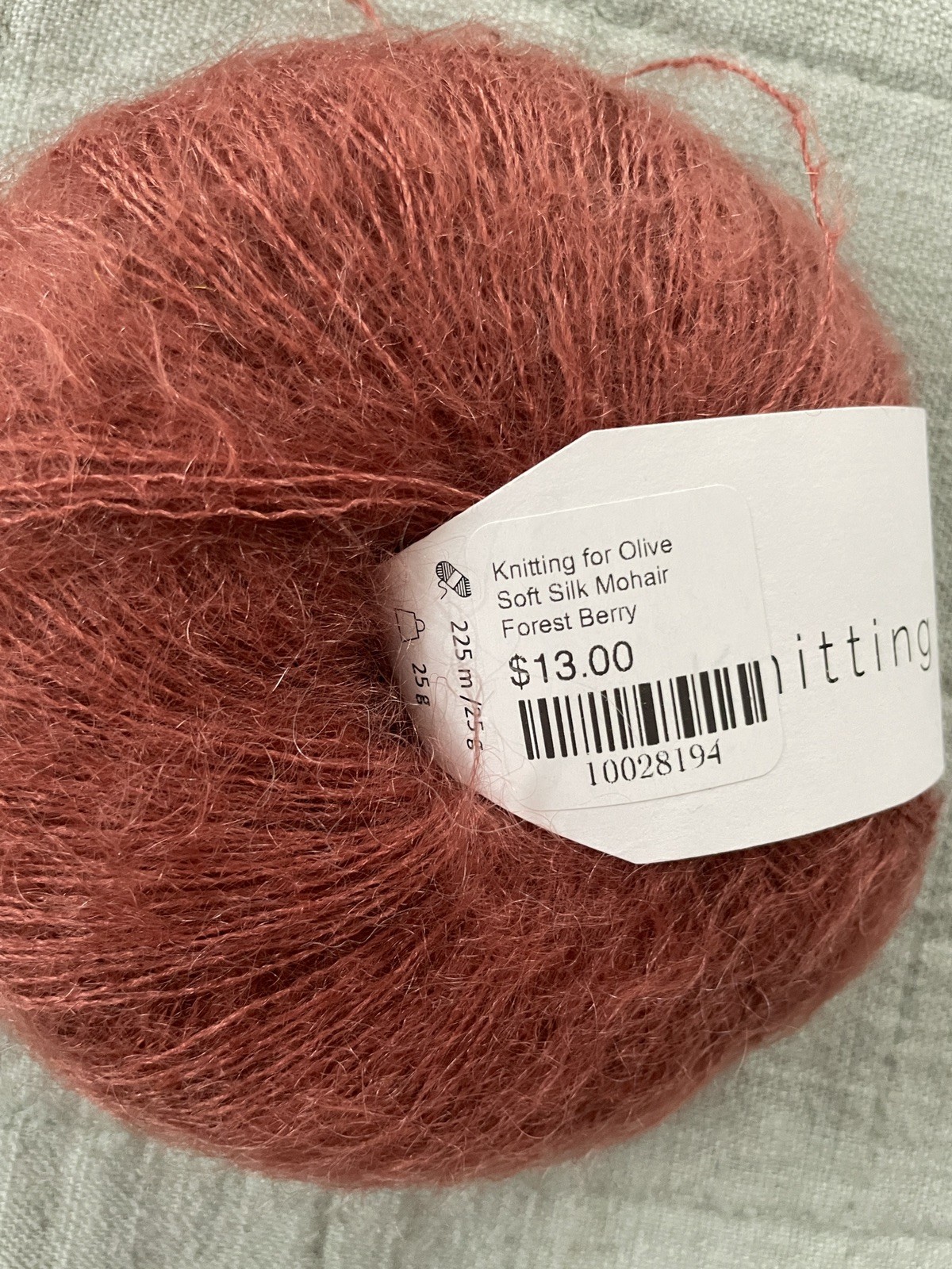 3 skeins – 75g Knitting for Olive Soft Silk Mohair Forest Berry
