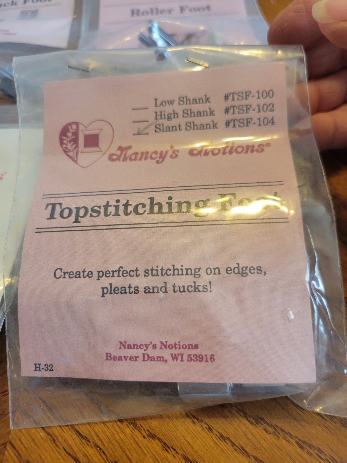 NEW Sewing Foot Nancy’s Notions Pintuck, Roller, Topstitching, Bias Binder