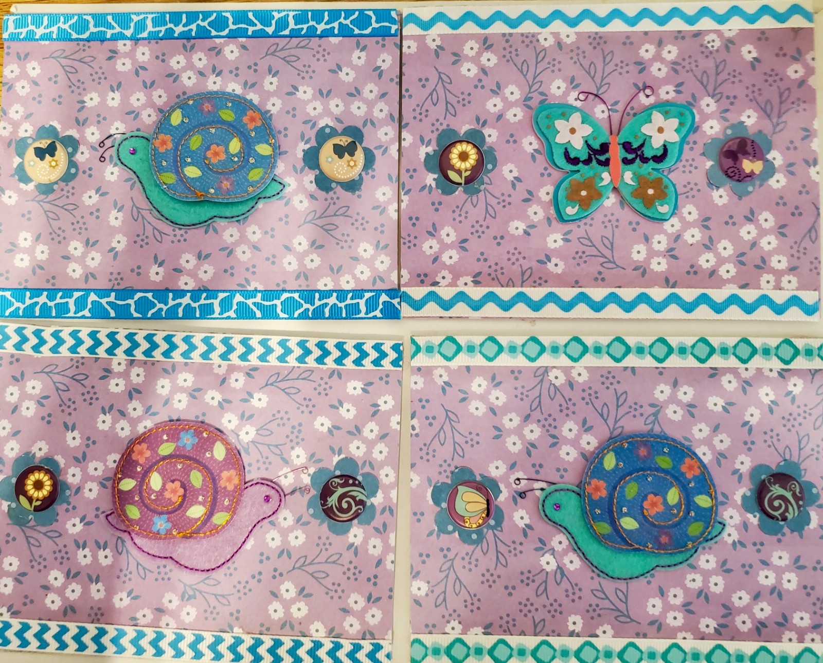 Handmade Greeting Cards -(set of 8) Thinking of You Cards with Envelopes