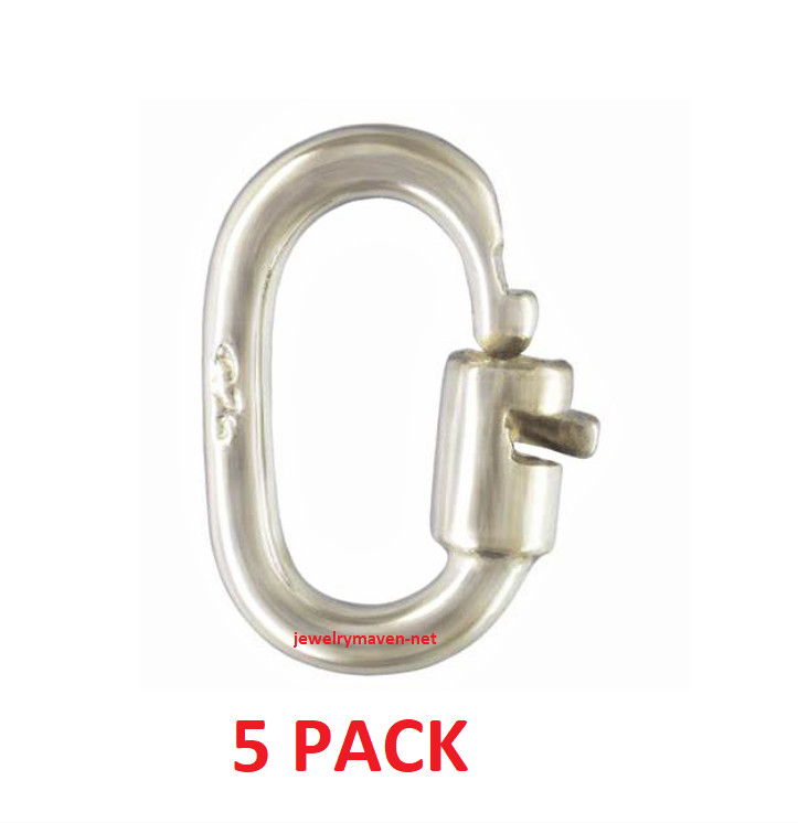 TINY FIVE (5) STERLING SILVER 925 Link Lock Jump Ring Charm Connector 4.5mm OD