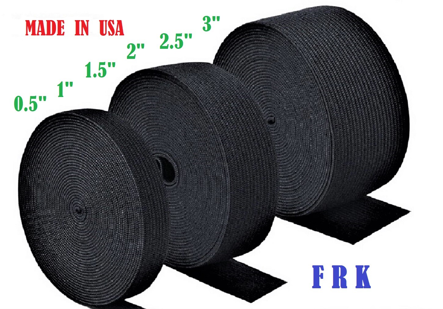 Black elastic 1/4″, 0.5″, 1″, 1.5″, 2″ inch 15 yard MADE IN USA FREE SHIPPING