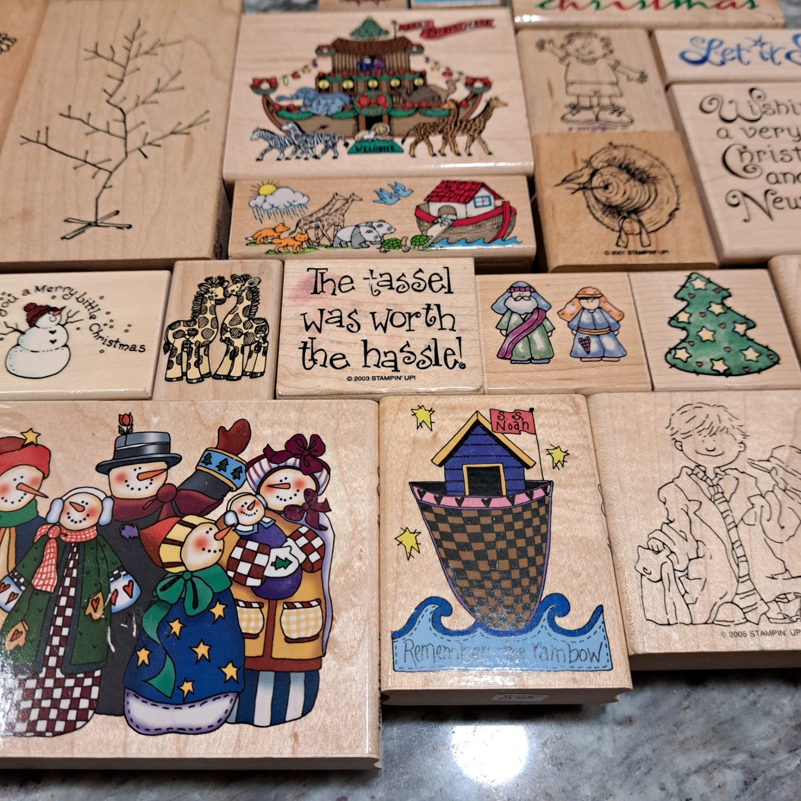 25 Rubber Wooden Stamps Mixed Lot Various Sizes & Themes