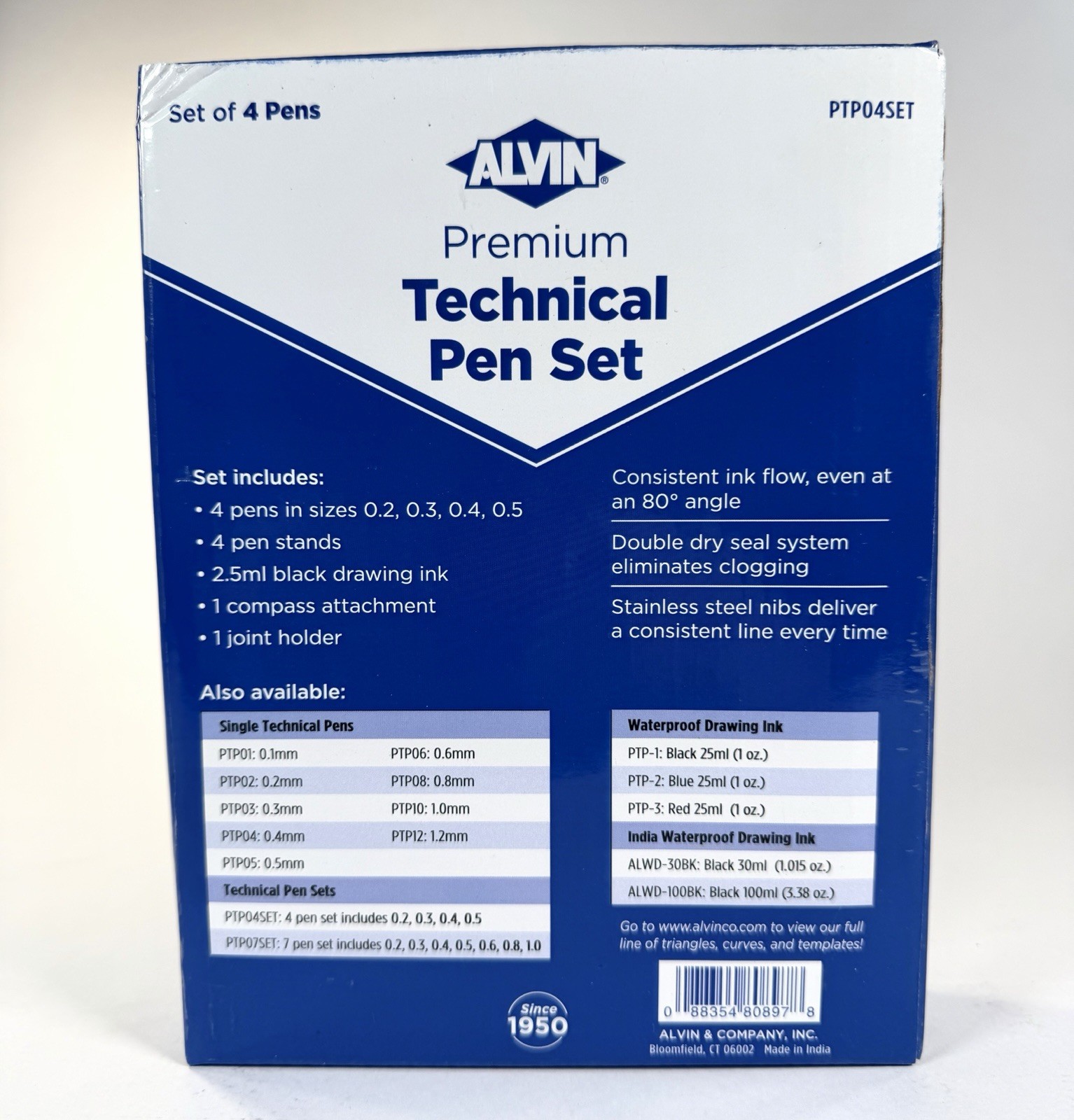 Alvin PTP04SET Refillable Technical Pen Set 0.2mm 0.3mm 0.4mm 0.5mm Vintage New