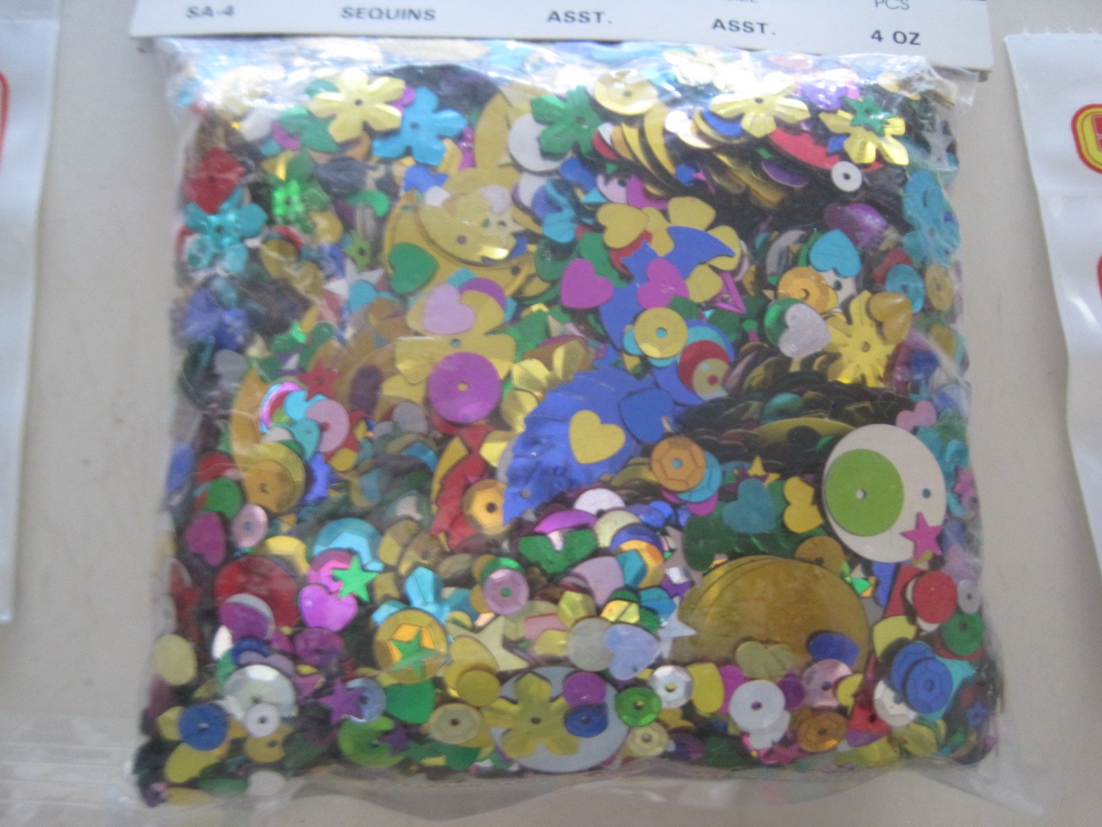 Vintage Lot of Sequins Snowflake Sunburst Wheel Assorted Shapes Colors Pack