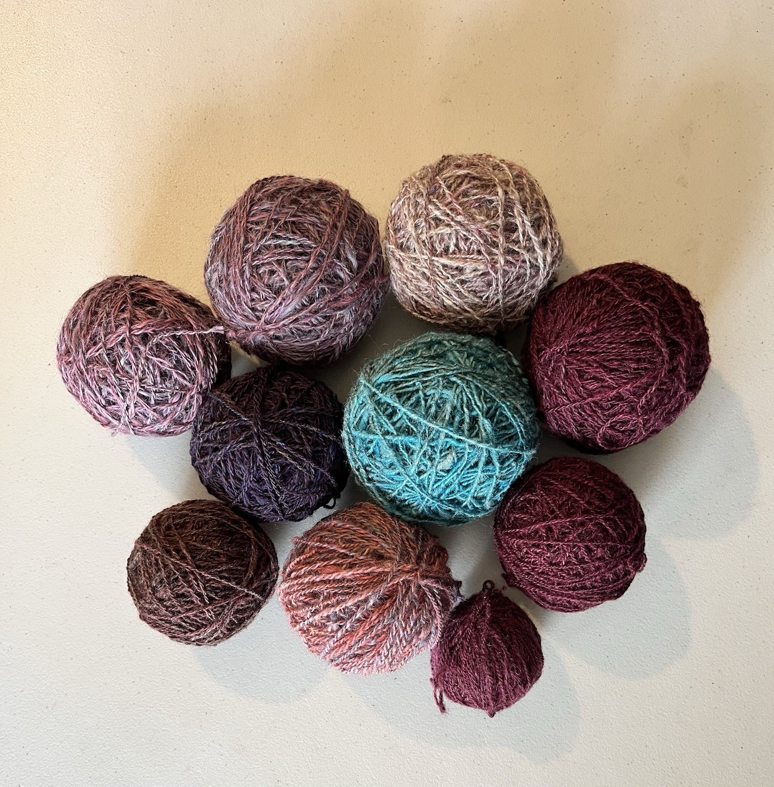 Hand Spun Coarse Wool Yarn—Sport Or Fine Weight Lot