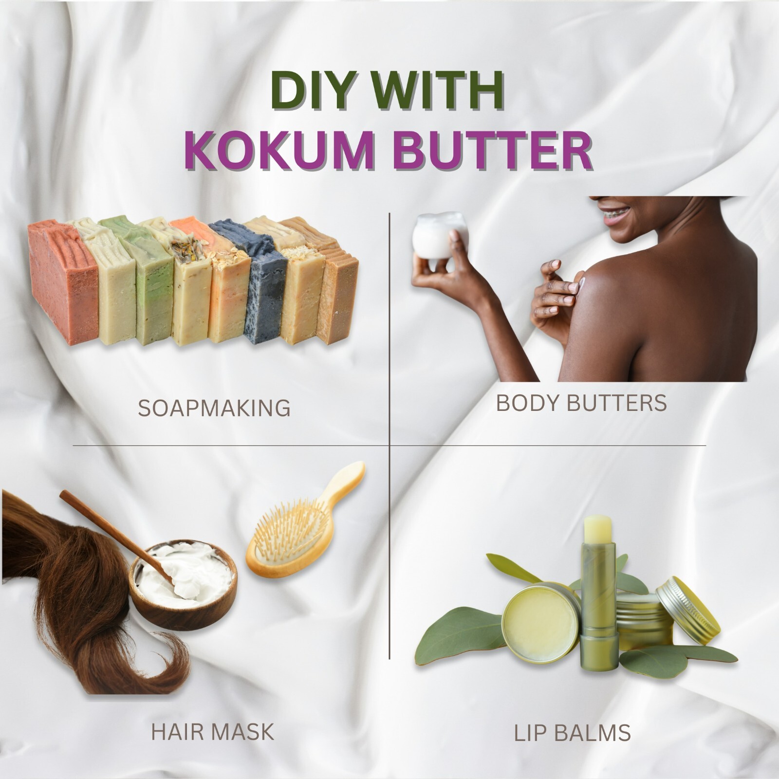 Raw Kokum Butter 1 lb 100% Pure Natural Cold Pressed Skin Care Moisturizer POUCH