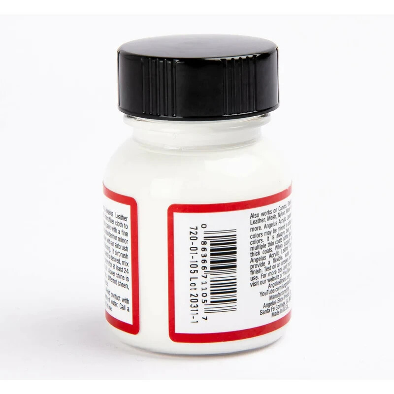 Angelus Acrylic Leather Paint Color Flat White – 1 fl.oz