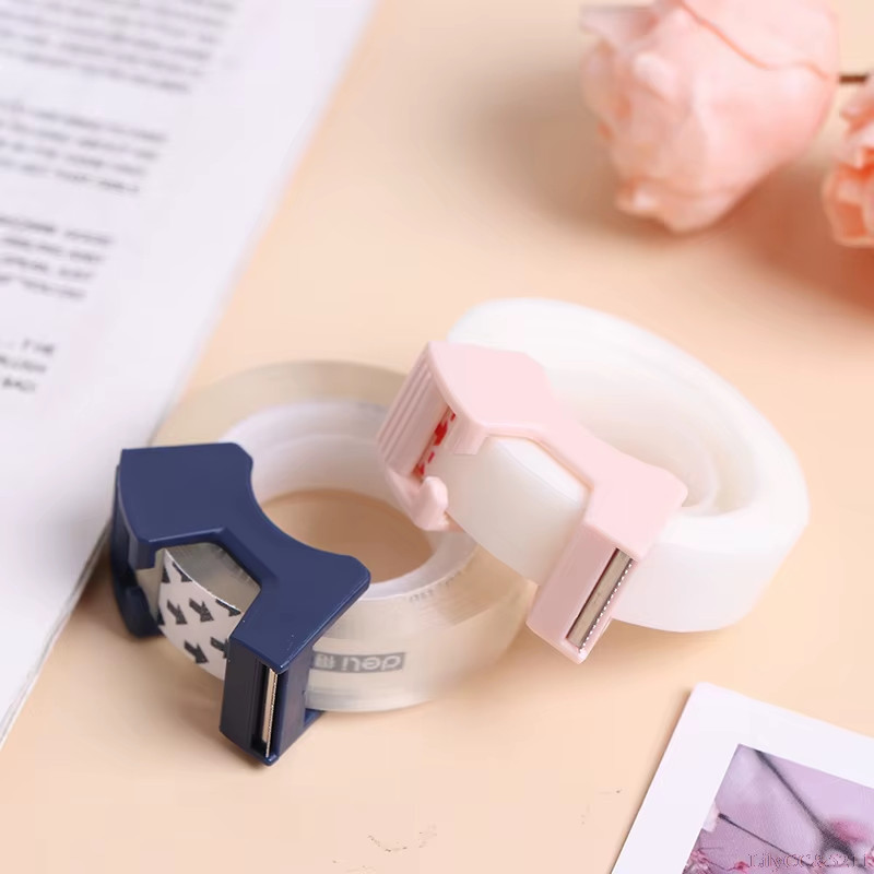 1Pc New Transparent Small Tape 12Mm Adhesive with Cutting Tool Writable Invisibl