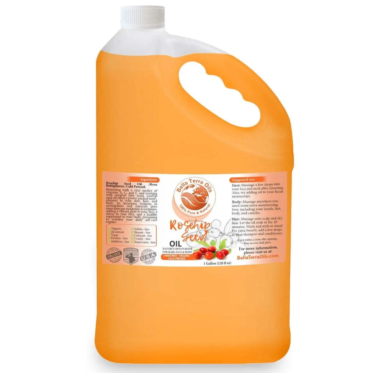 Organic Cold-Pressed Rosehip Seed Oil 100% Pure Raw Skin Hair Face Anti-Aging
