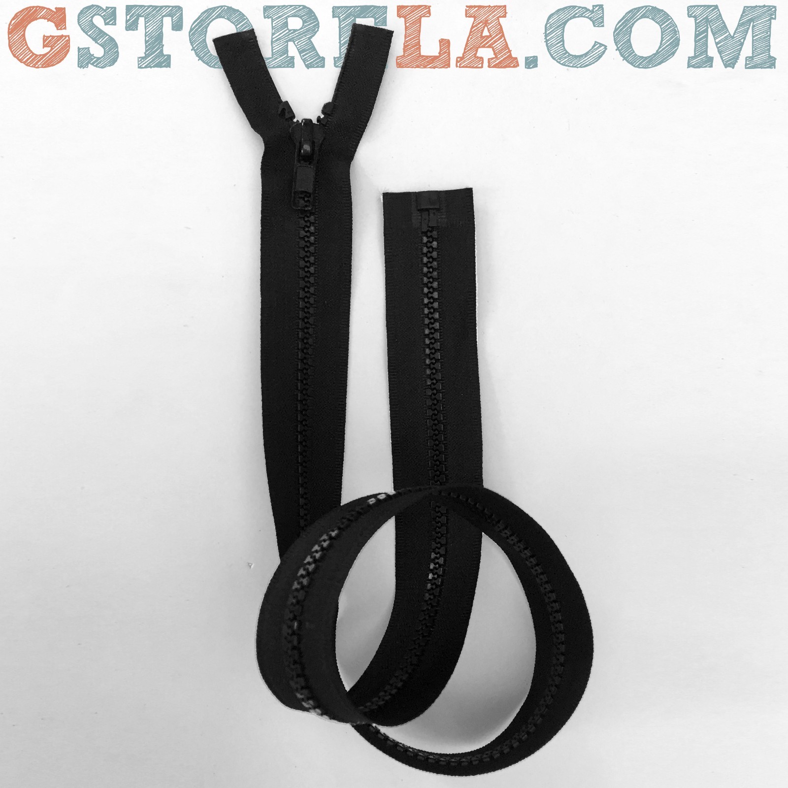 Open End Plastic #5 & Metal Jacket Zippers 25″ 26” 27”28″ Black Separating #MP