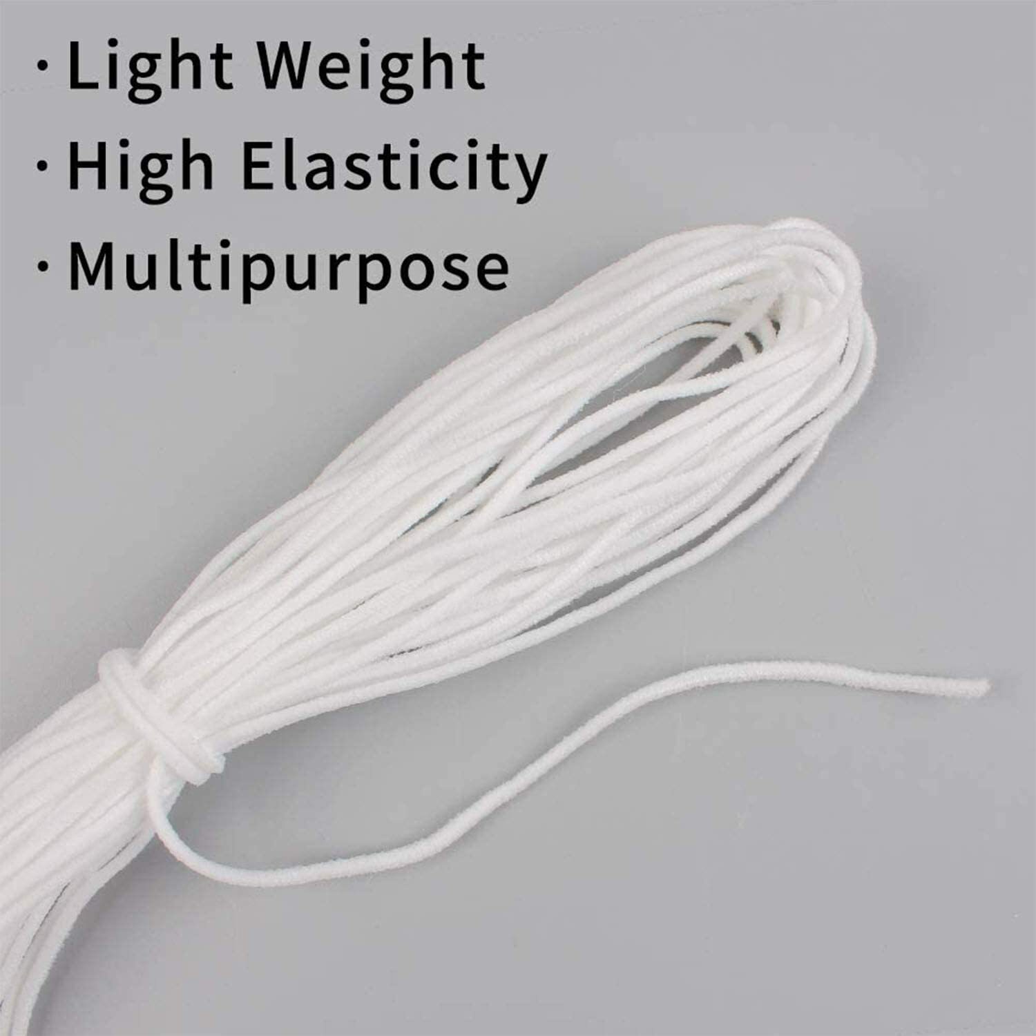 10 yards 3mm Round Elastic Band Rope Cord Ear Hanging Tape Sewing For Face Masks