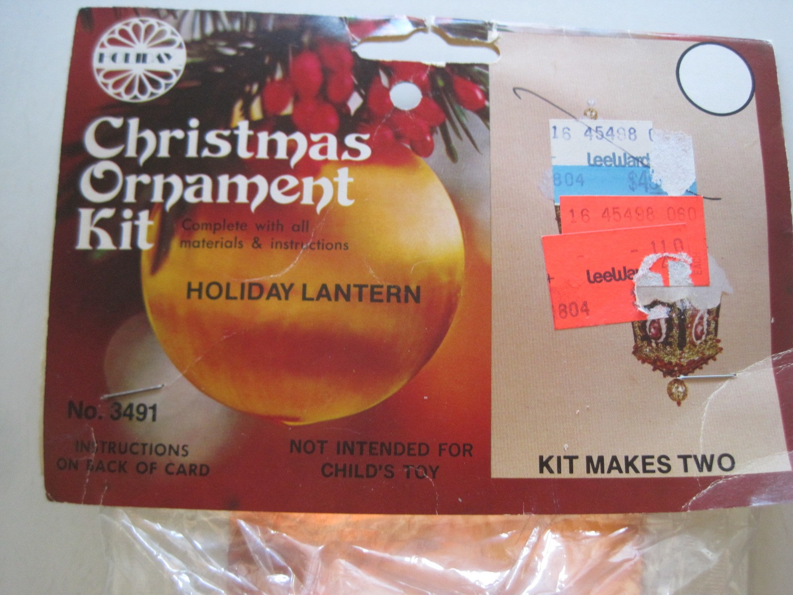 2 Vintage Walco Holiday Christmas Ornament Kits NEW Mr. Mrs. Snowman & Lanterns
