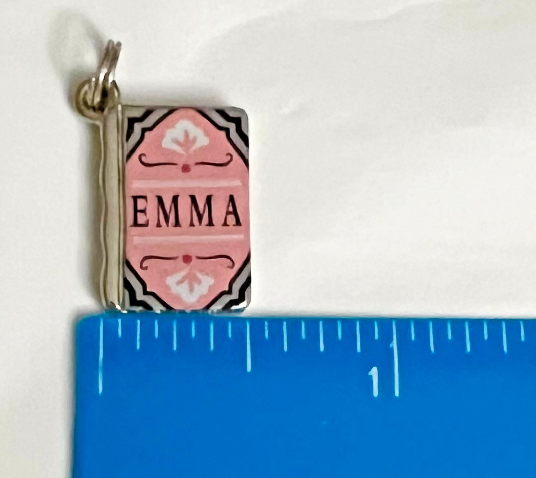 3 NEW CHARMS – silver-toned metal – BOOKS of JANE AUSTEN THEME! as pictured
