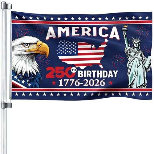 250th anniversary usa Flag – 3×5 Ft Double Sided 250 Years America Garden B