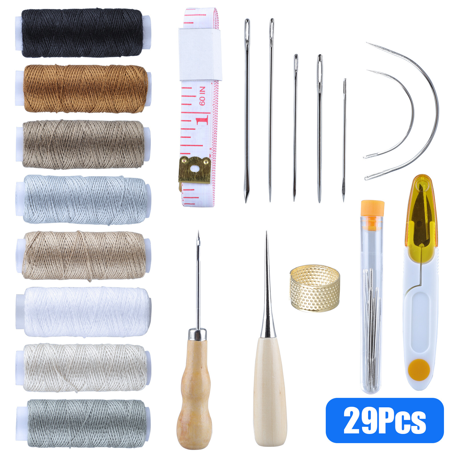 29 PCS Upholstery Sail Carpet Leather Canvas Repair Curved Hand Sewing Needles