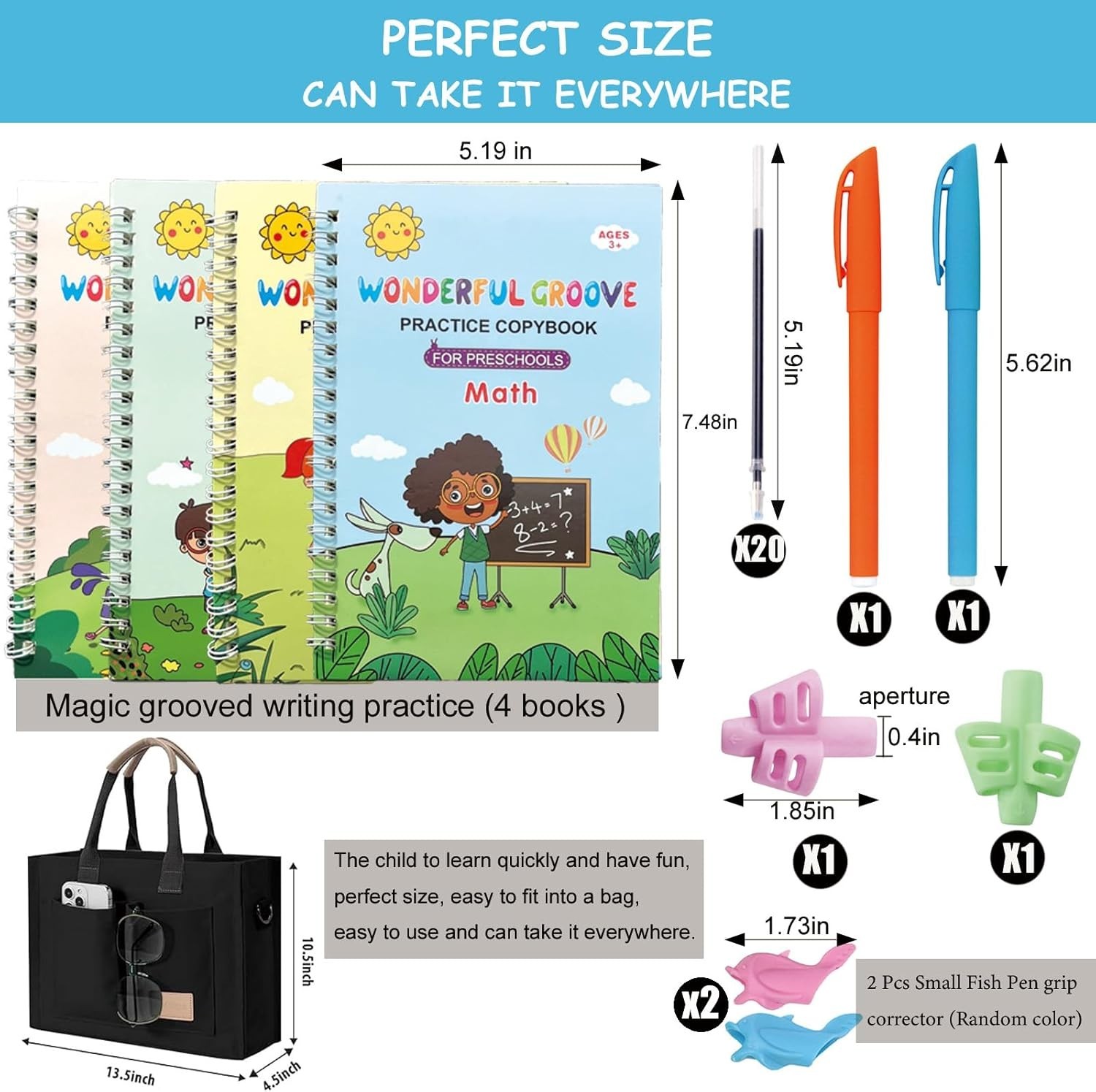 Magic Grooved Handwriting Practice Book for Kids 3-5 Years | Tiny Thinkers Reusa