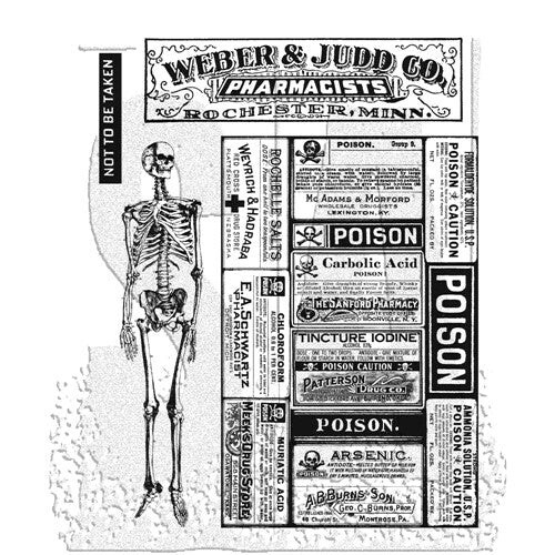 Tim Holtz Stampers Anonymous “POISONOUS” Rubber Cling Stamp Set- CMS171