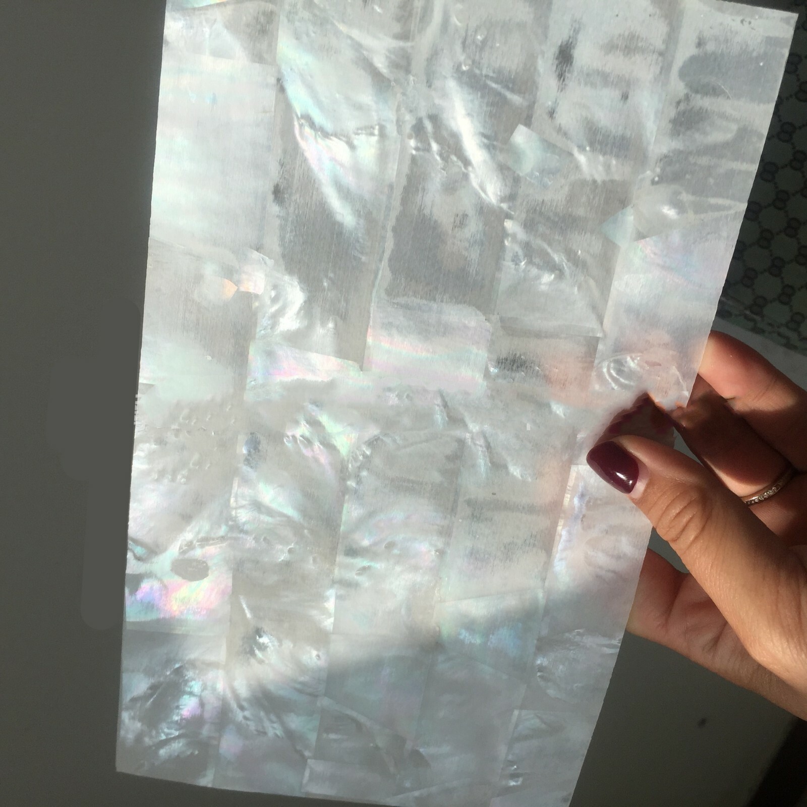 1x real mother of pearl MOP sheet Slice AAA Inlay 240X140x0.2mm Luthier Veneer