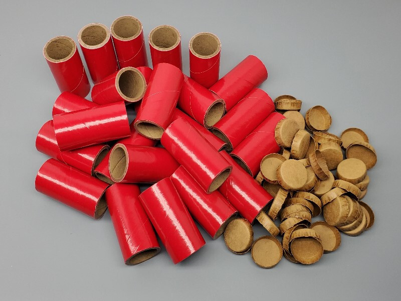 25 Fireworks Tubes & Caps Heavy Wall 1/4 Stick Red 1″ x 2-1/2″ x 1/8″ 37mm