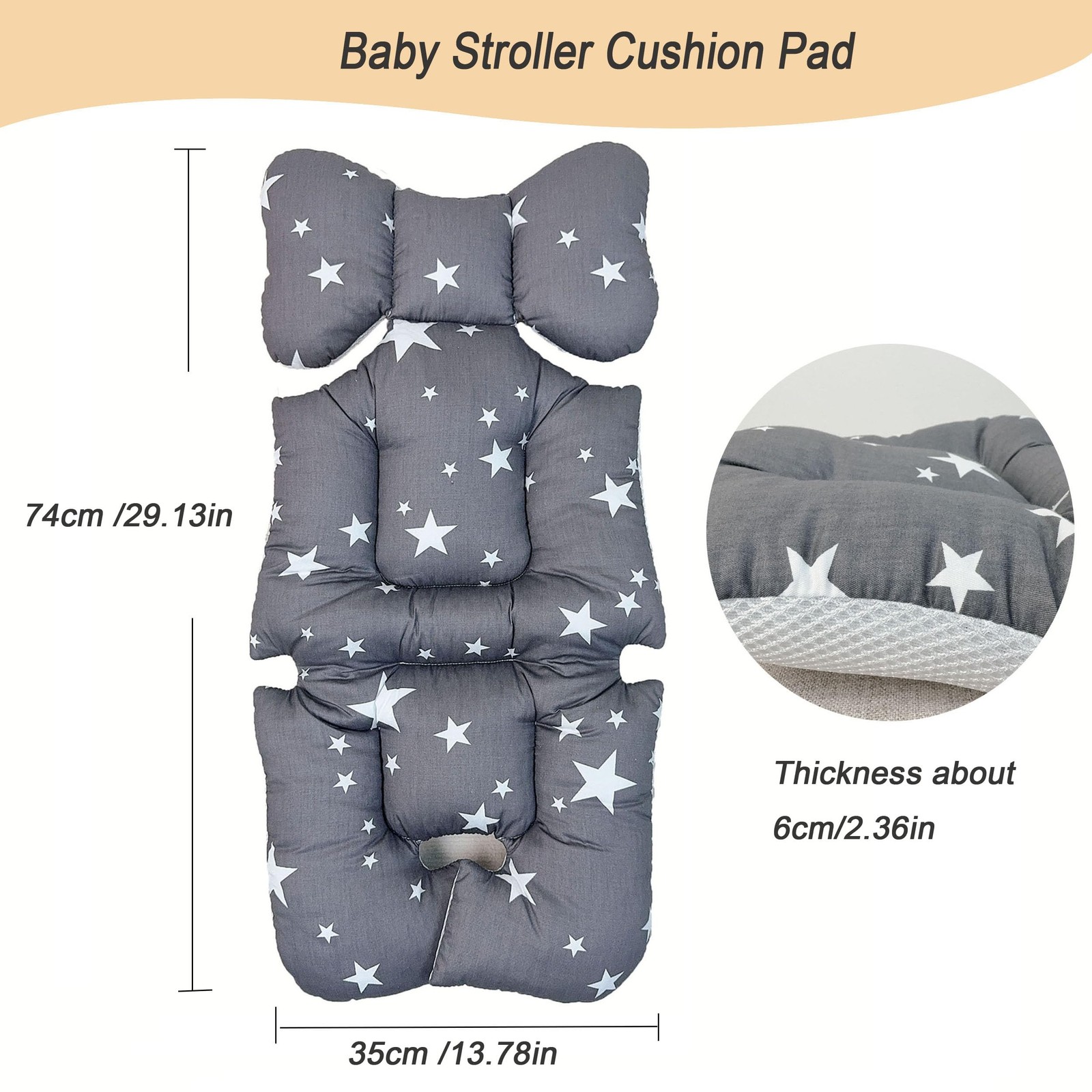 LLUFO Baby Stroller Seat Cushion Cotton Thick Mattress Pad Liner Universal