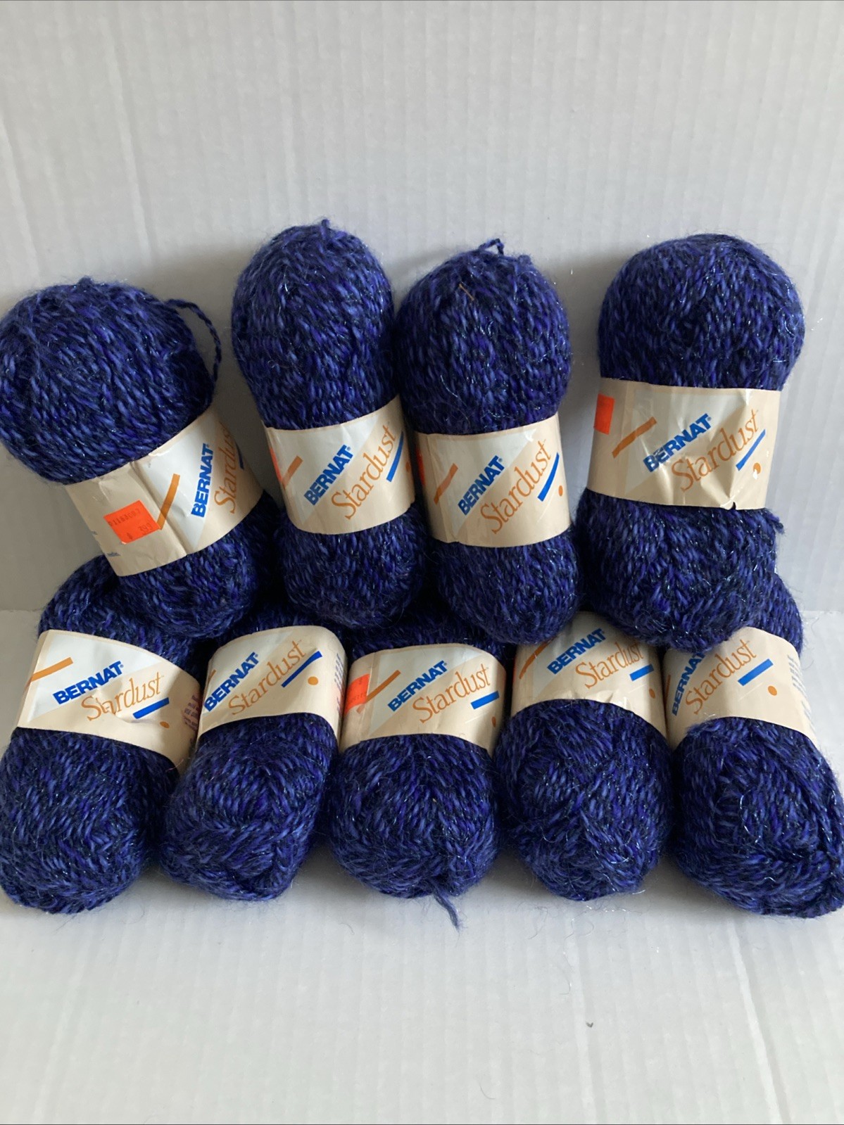 Bernat Vintage Stardust Yarn, Lot Of 9 Wool/acrylic/nylon