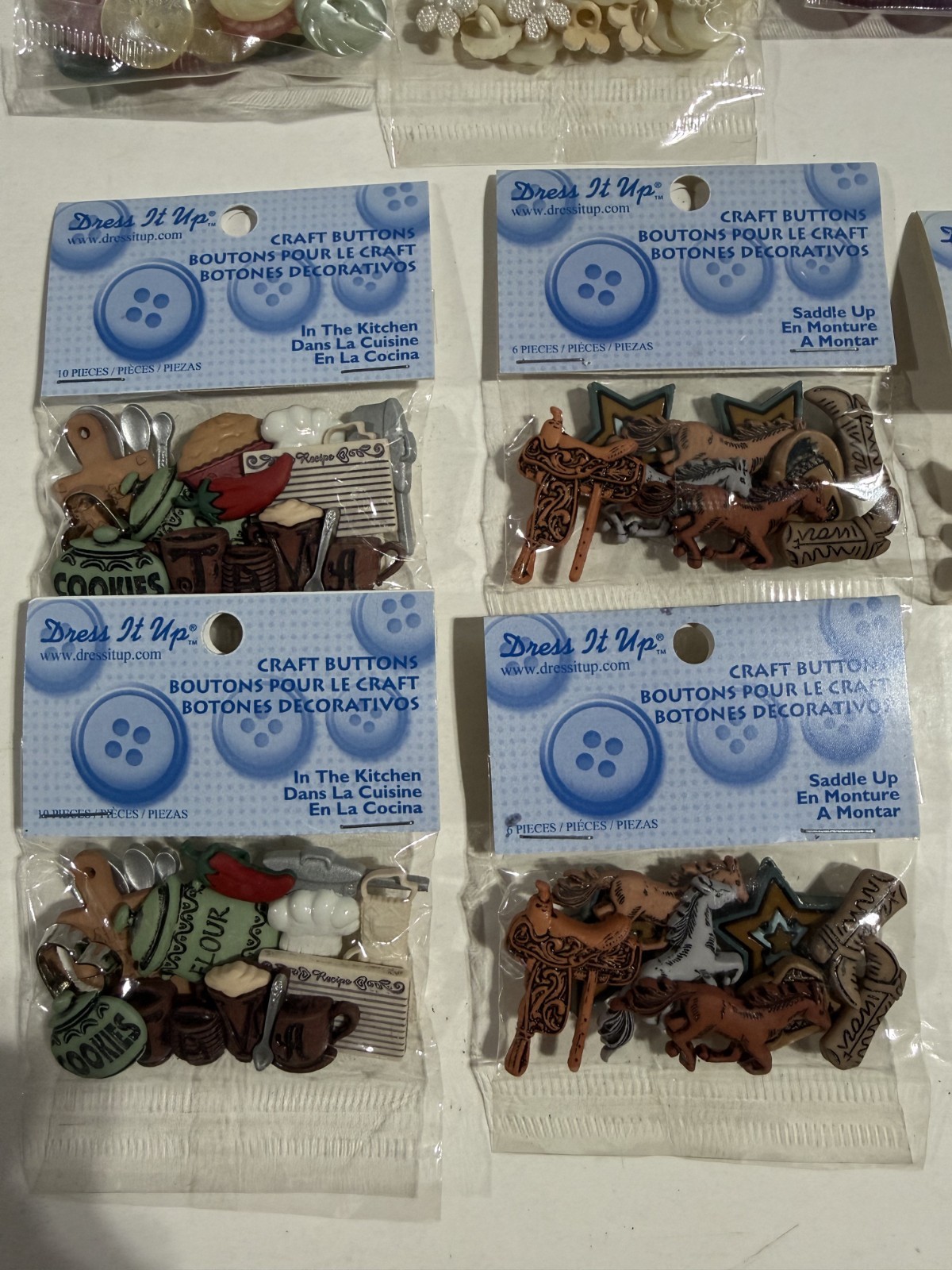 Dress It Up Buttons Lot – 22 Packs Mixed Themes Mermaid, Western, Princess – New