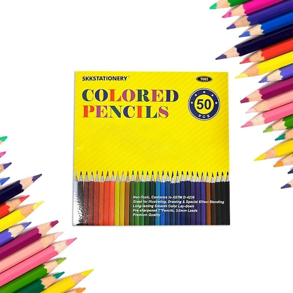50 Pcs Colored Pencils Set 50 Vibrant Colors Art Drawing Sketching for Adults