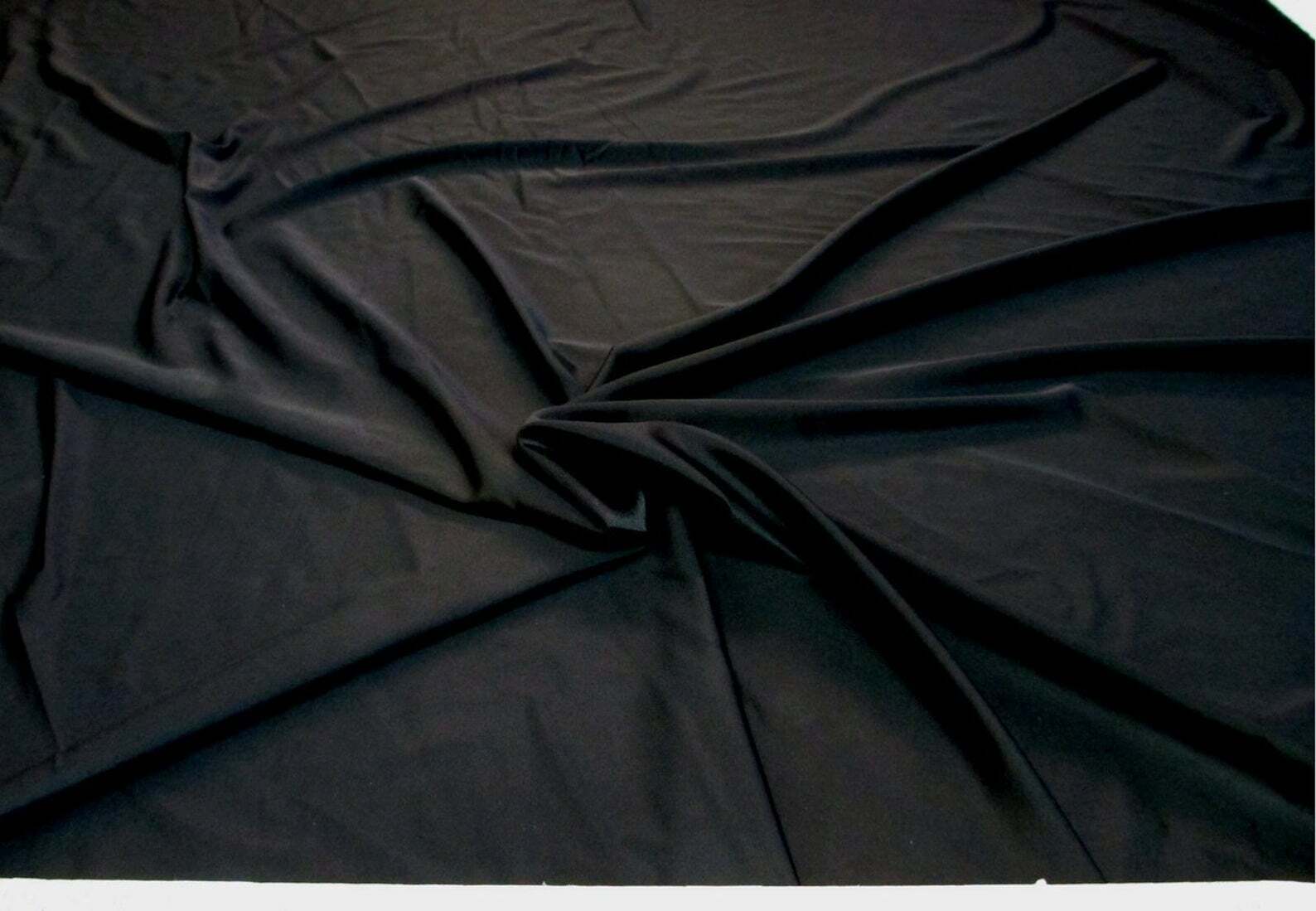 Fabric Nylon Spandex 4 way stretch Solid Black NLY03