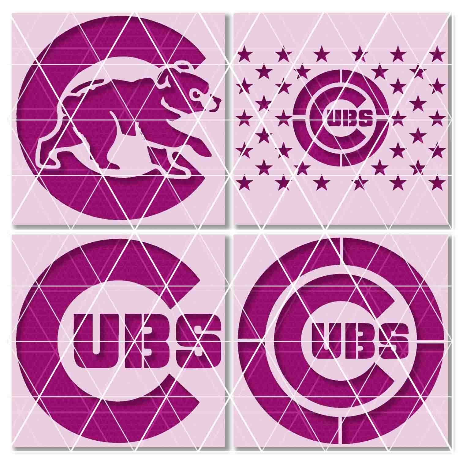 Chicago Cubs Bear Stencil – Reusable & Durable – 10 mil – Free Shipping – Custom