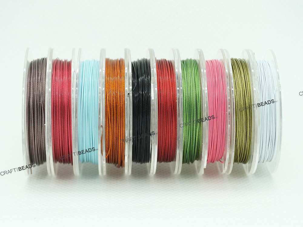 0.45mm Tiger Tail Nylon Coated Steel Beading Wire 25 Gauge – Assorted 10 Spools