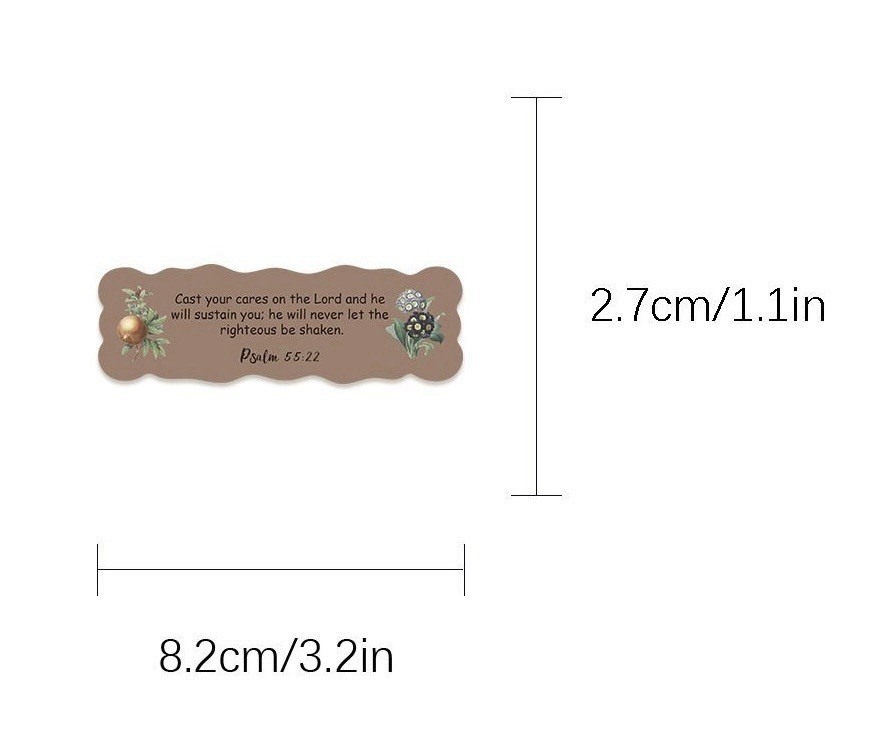 30Pcs Random Bible Verses Journaling Faith Label Wildflower Waterproof Stickers
