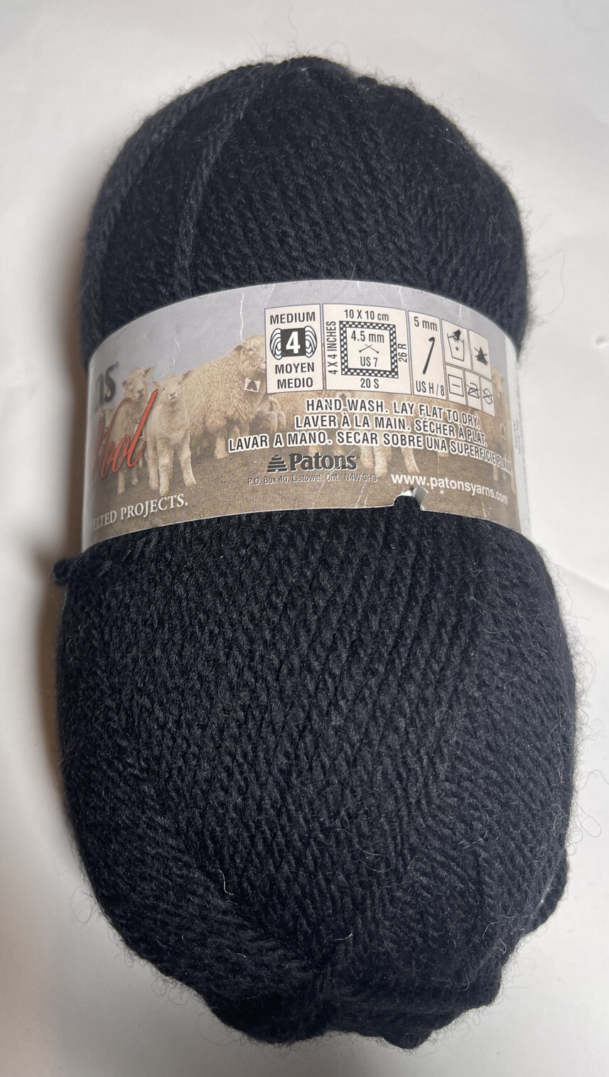 PATONS Classic Wool . 1Pk BLACK . I combine shipping, see details