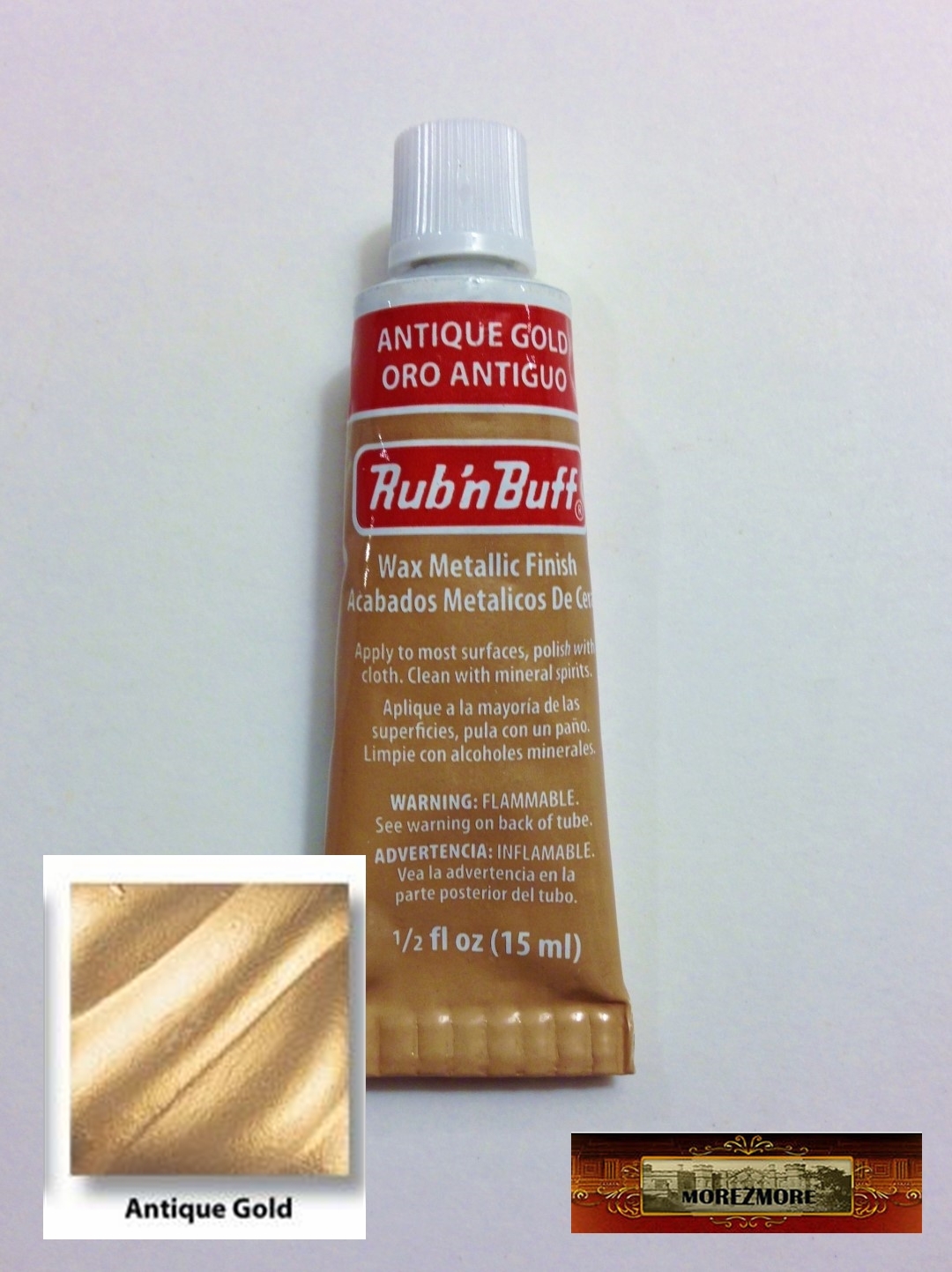 M00122 MOREZMORE Fresh Amaco Rub ‘n Buff ANTIQUE GOLD Wax Metallic