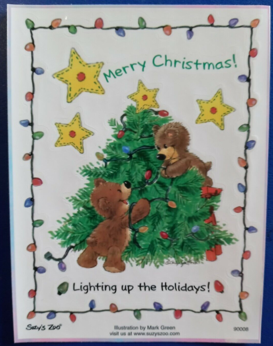 SUZY’S ZOO IREDESCENT “LIGHTING UP THE HOLIDAYS!” STICKER SHEET #90008