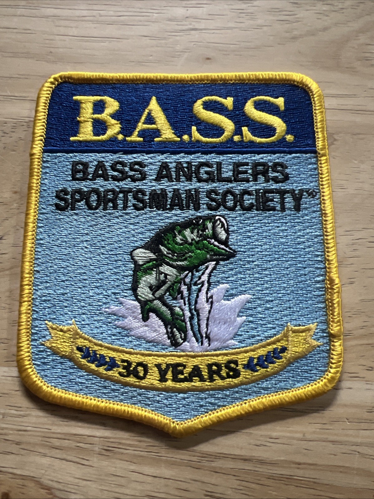 Vintage Fishing Patch – Bass Anglers Sportsman Society – 30 Years – 3 1/2″