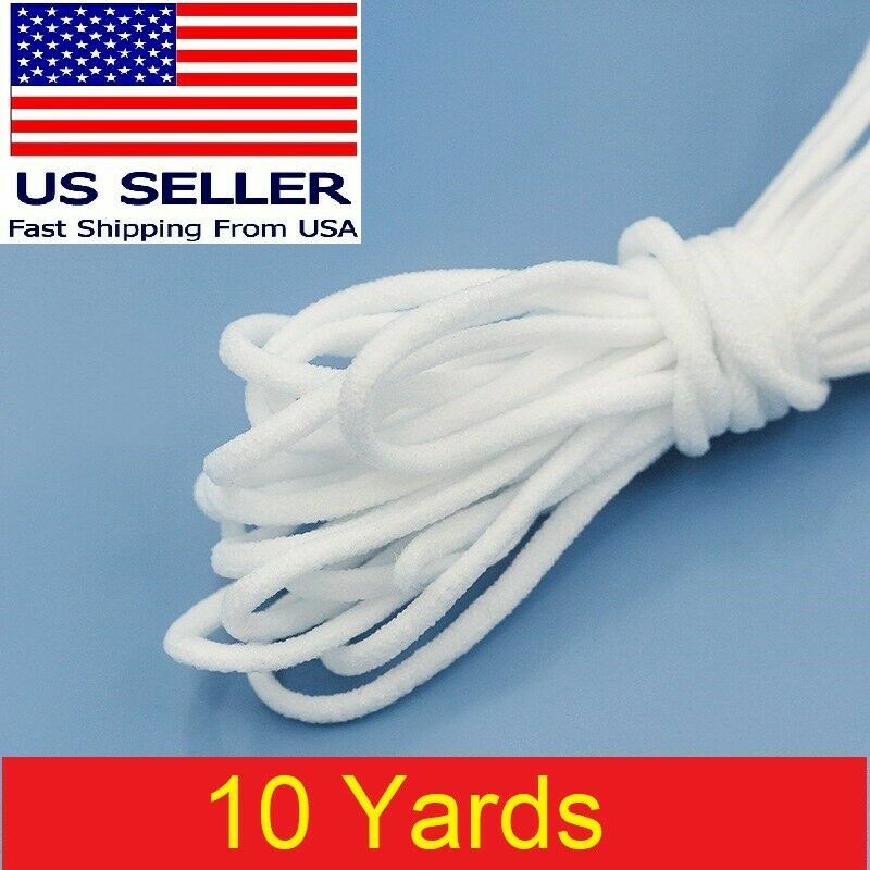 10 yards 3mm Round Elastic Band Rope Cord Ear Hanging Tape Sewing For Face Masks