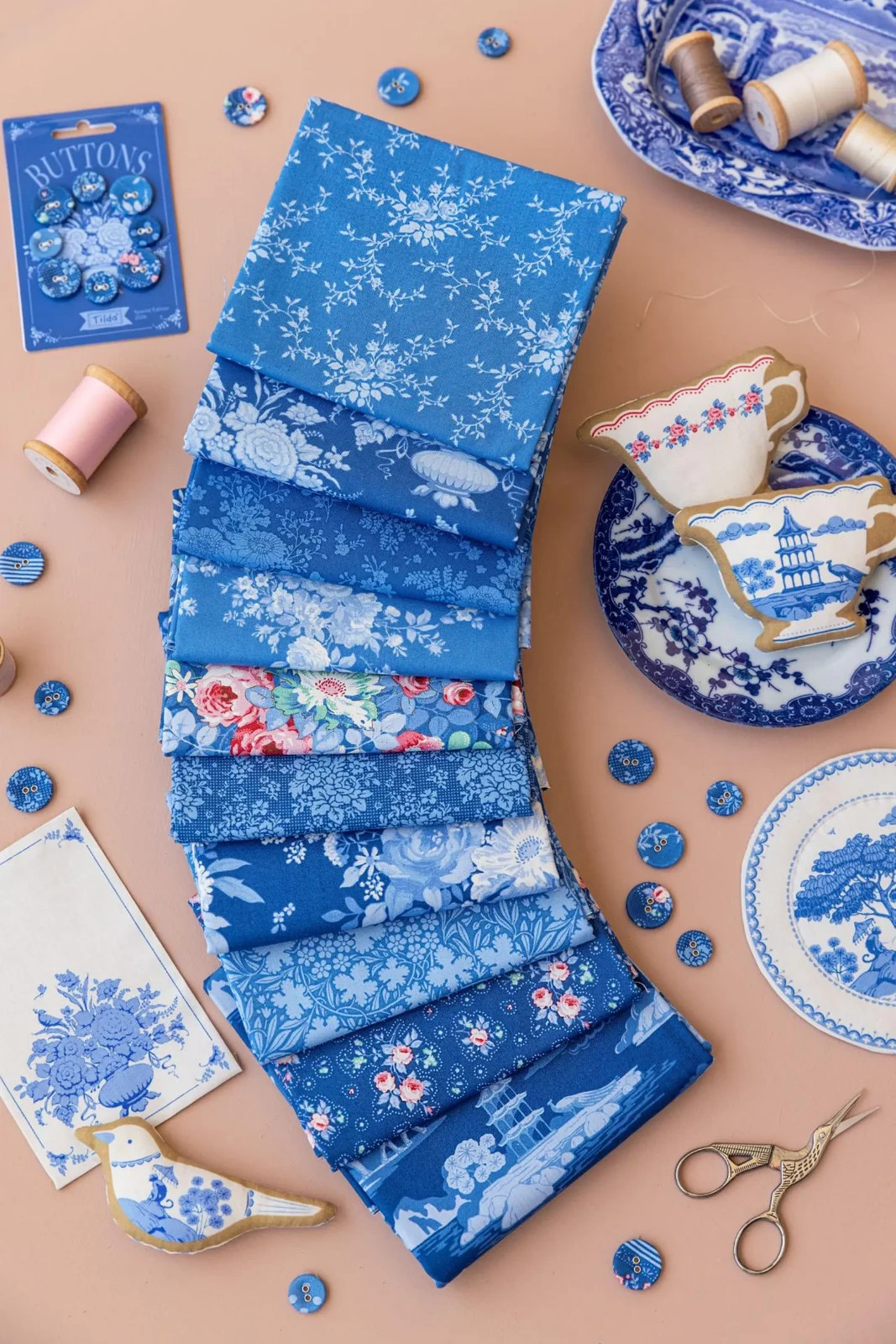 Tilda Something Blue Fat Quarter Bundle 10 Cuts (21 in. x 19 in.)