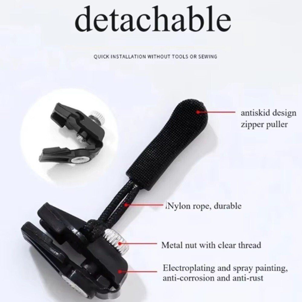 12-Pack Universal Quick-Fix Zipper Repair Kit Detachable Slider Replacement