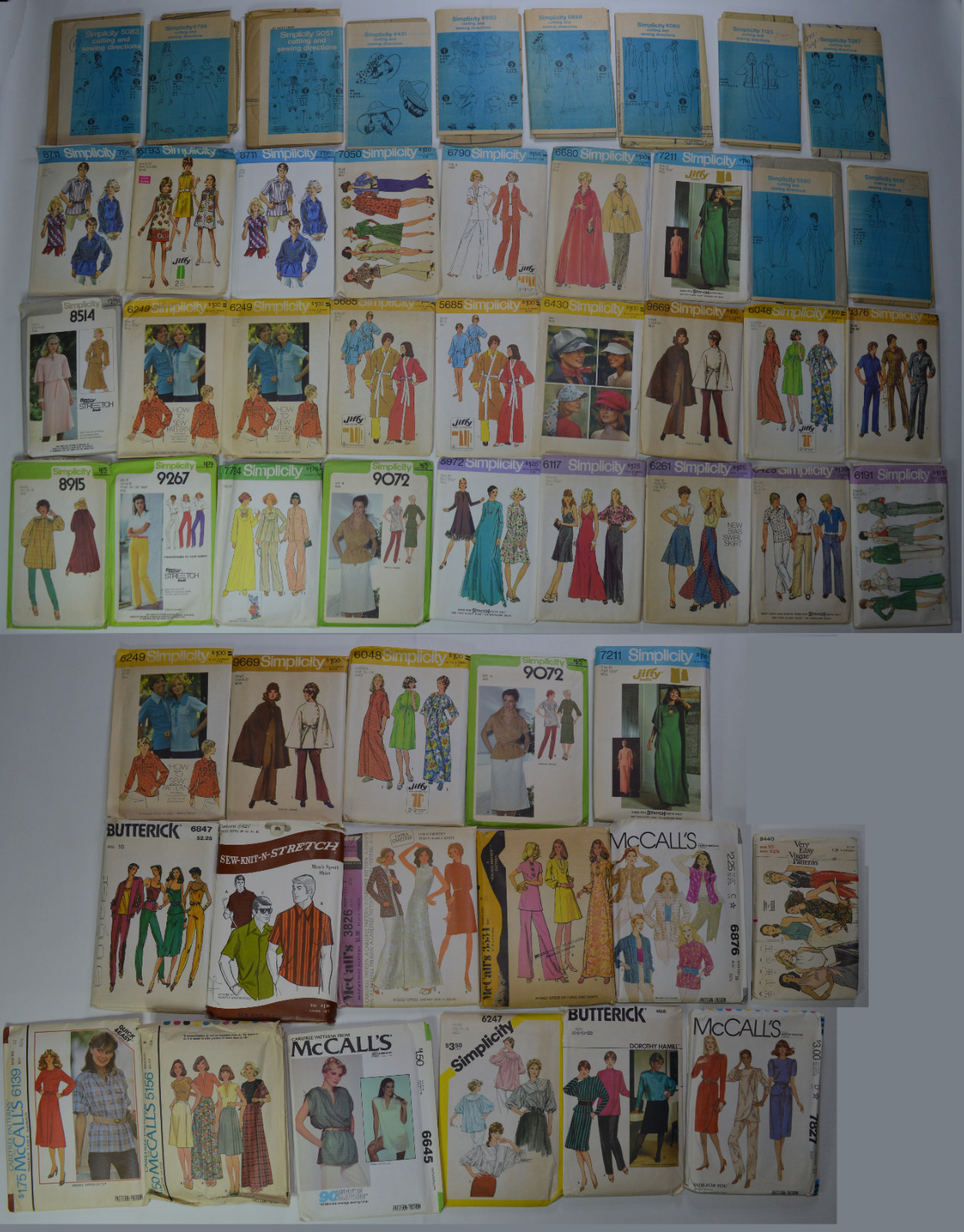 1970s 1980s Sewing Pattern Lot Cut/Uncut McCall’s Simplicity Butterick Vogue