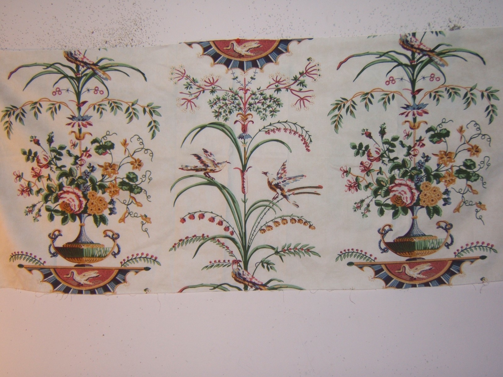 Thibaut, Empire Toile, Arabesque Toile, Remnants, Color White Multi, Var. Sizes