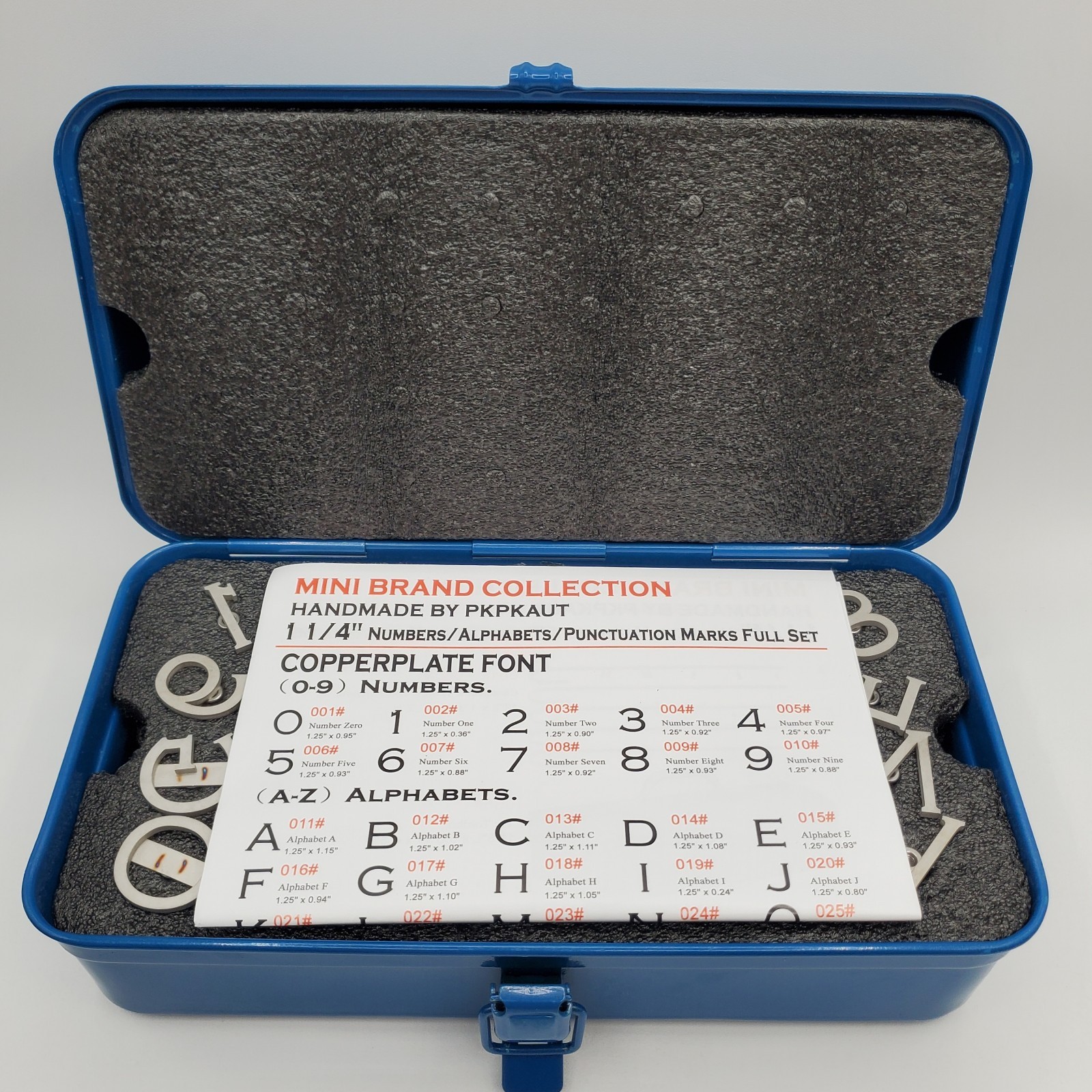 Branding Stamp Set 1.25in Letters Numbers Marks Full Set Unused Metal Toolbox