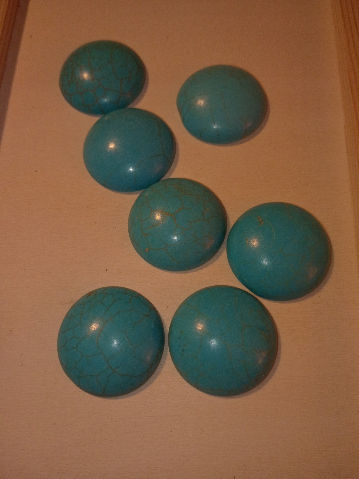 Magnesite Cabochons Lot Of 7 Pieces Turquoise Color New