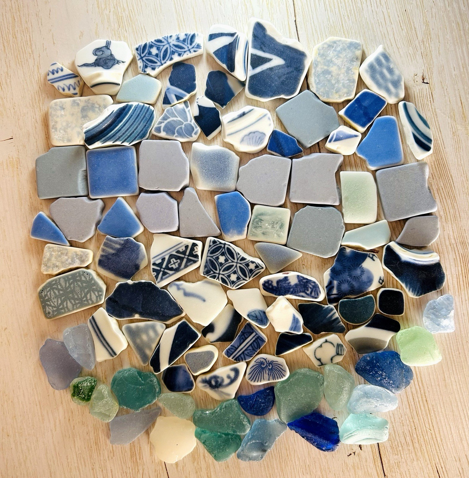 sea glass from japan pottery small to medium