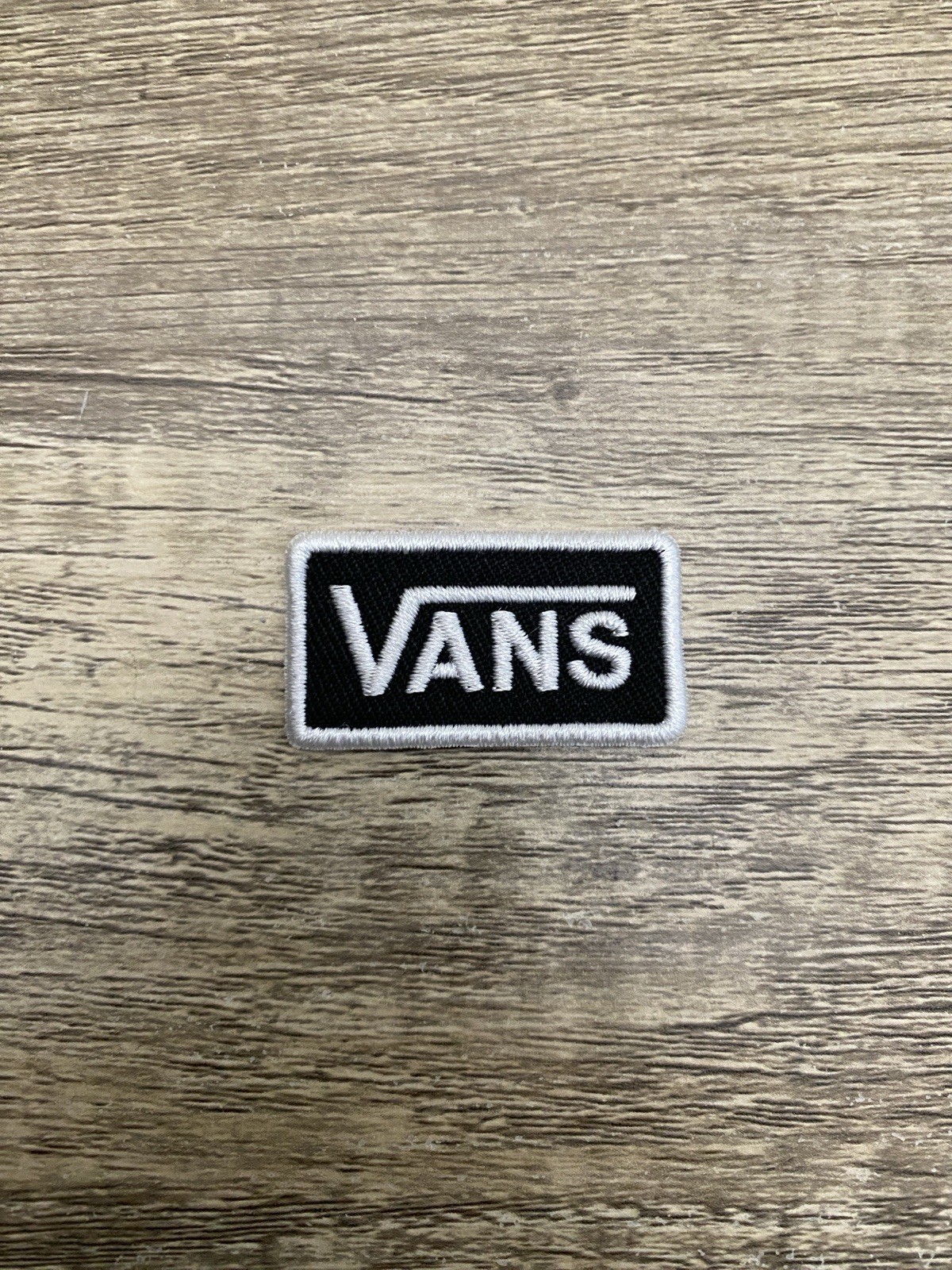 Vans Skateboard Sew On Black &White Embroidered Patches [1.5 In x 0.75 In]